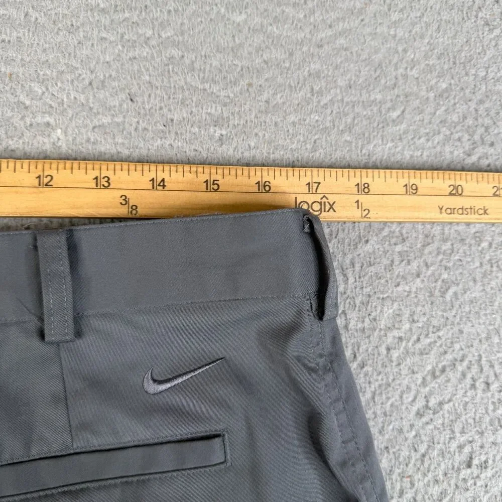 NIKE Golf Chino Pants Mens 34x32 Gray Dri Fit Performance Stretch Flat Front
